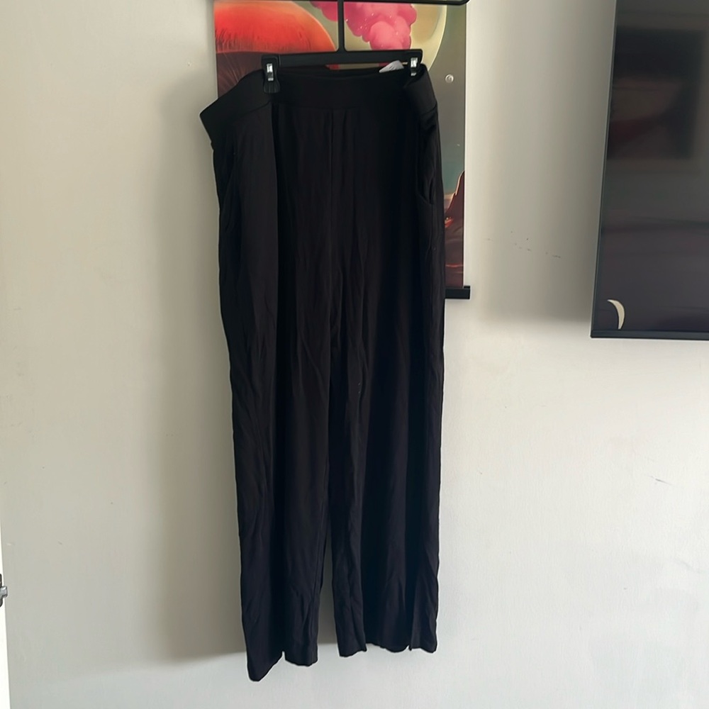 LounGy by Giuliana, wide leg black yoga pants, Size: XL
